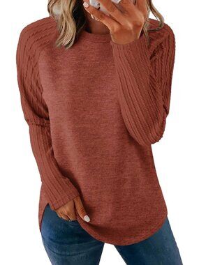 Sweatshirt for Women Long Sleeve Shirts Crewneck Sweaters Fall Fashion Outfits 2